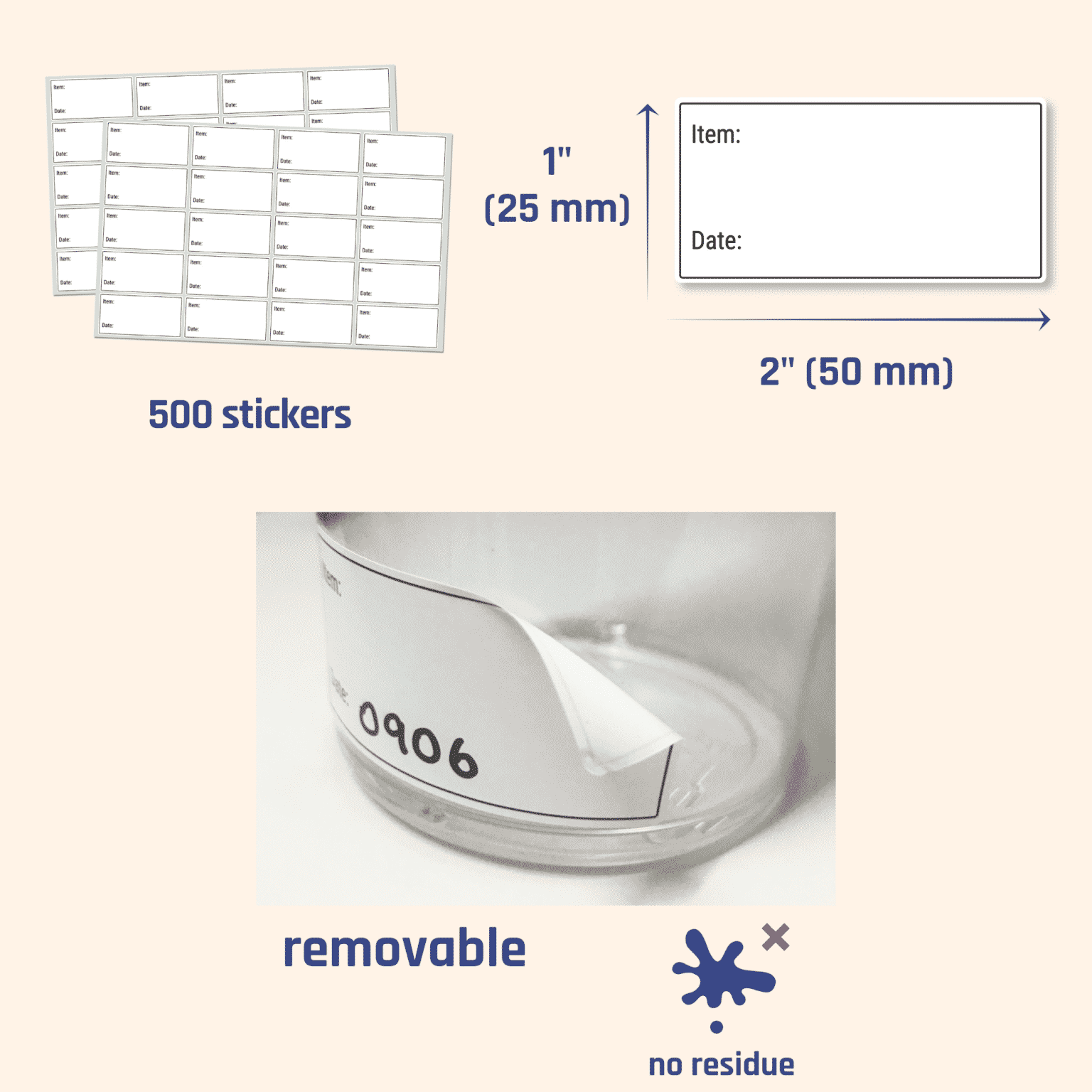 Food Storage Removable Labels TownStix